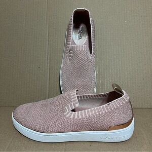 Michael Kors | Size 6 | Metallic Knit, Rose Gold Slip On Shoes
